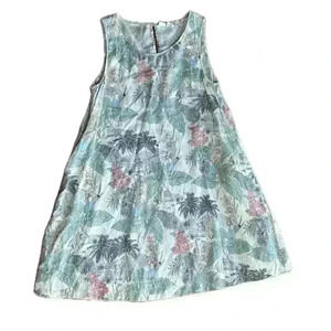 Artisan NY Linen Beach Print Shift Dress Medium